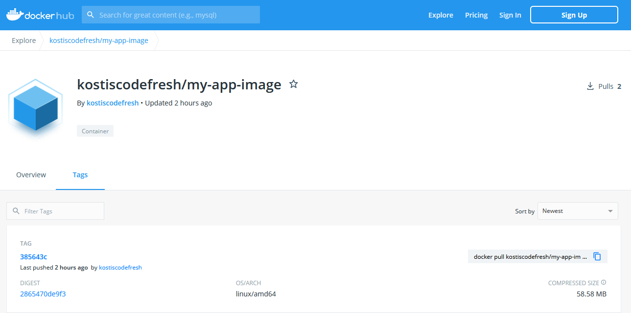 Dockerhub tag