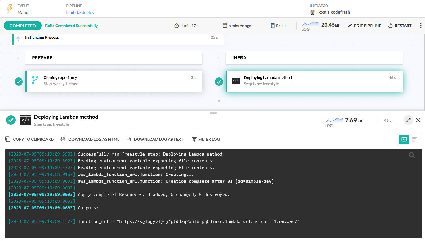 Lambda deploy pipeline